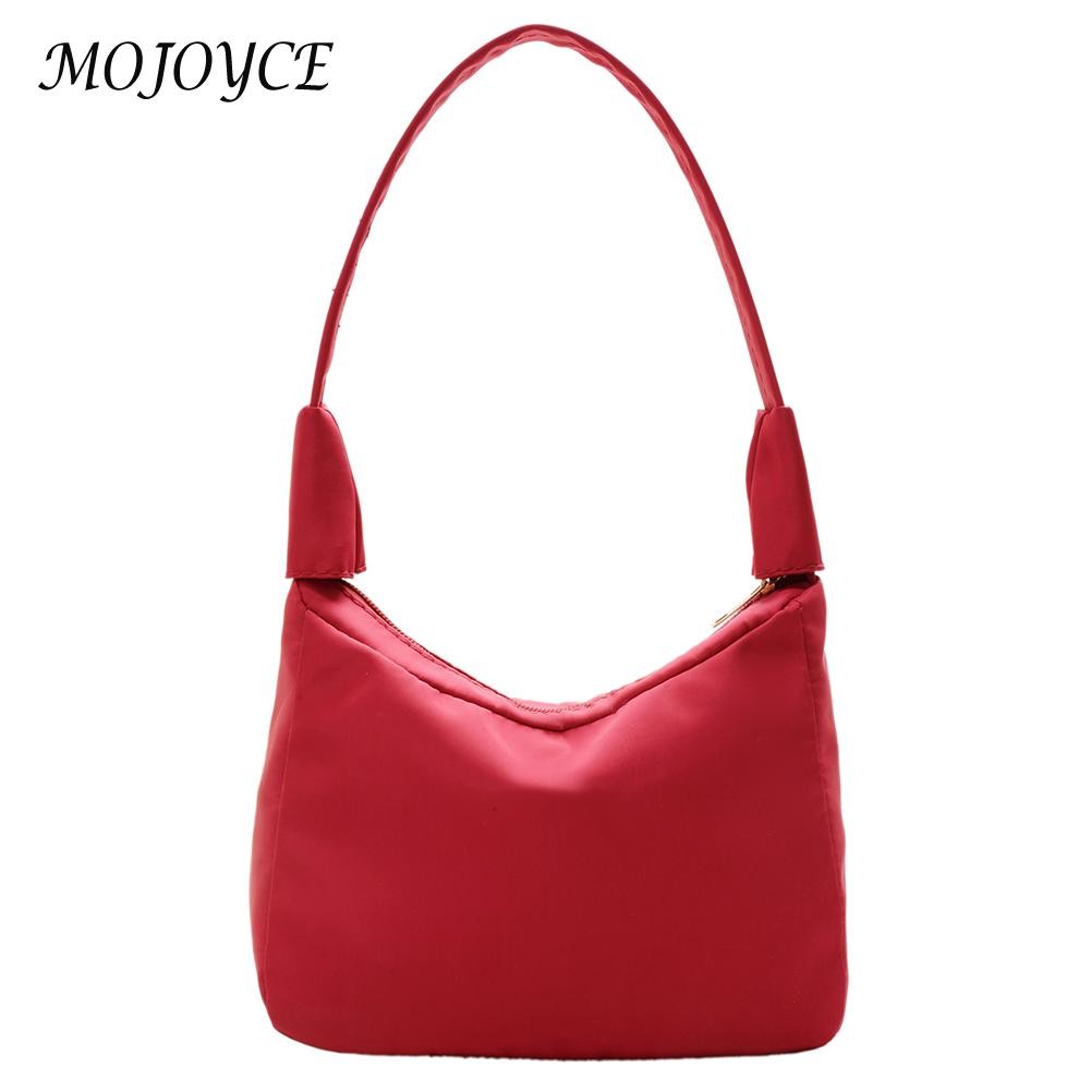 Women Shoulder Bag Zipper Crossbody Bag Solid Color Small Designer Crescent Shape Clutch Bag Multifunctional Ladies Handbag