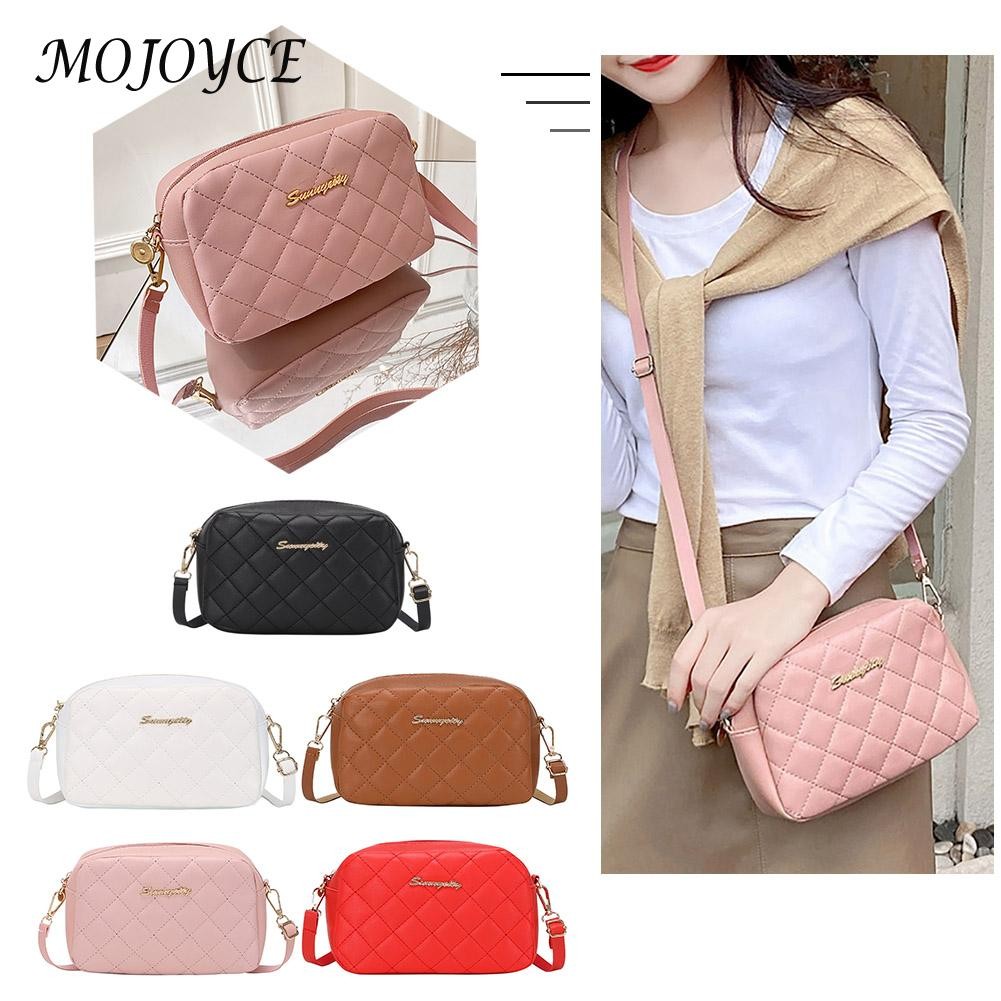 Women Shoulder Bags Female Fashion Solid Color Small Zipper Mobile Phone Crossbody Bag Casual Bag Diamond Lattice Messenger Bag