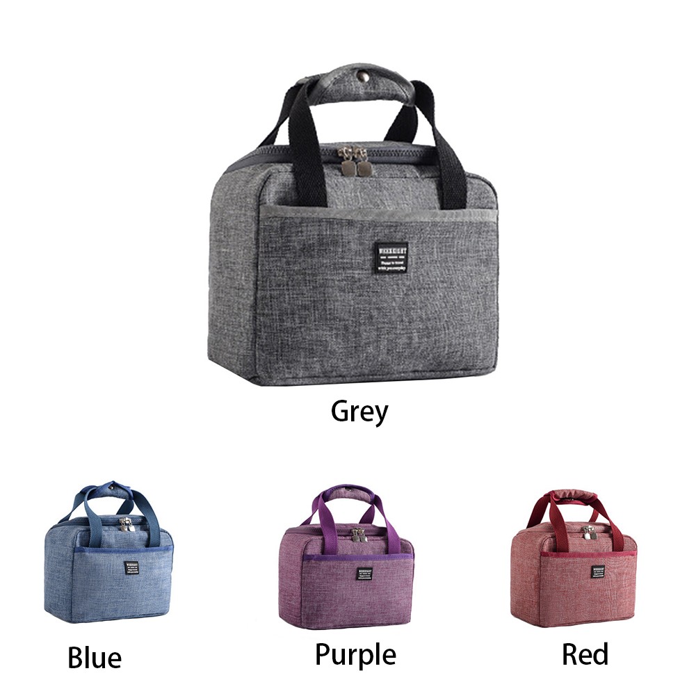 Insulated Storage Lunch Bag Thicken Picnic Fashion Wear Resistant Unisex Pouch Oxford Cloth Carry With Dinner Handle Zipper