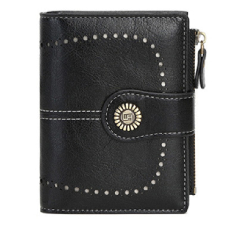 Pu Leather Wallet Women Short Zipper Wallets Retro Small Coin Purse Money Bag Wallet For Female Card Holder