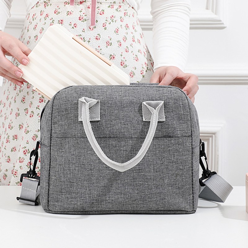 1pc Fresh Cooler Bags Waterproof Nylon Portable Zipper Thermal Lunch Bag Oxford Bags For Women Convenient Lunch Box Carrying Food Bags