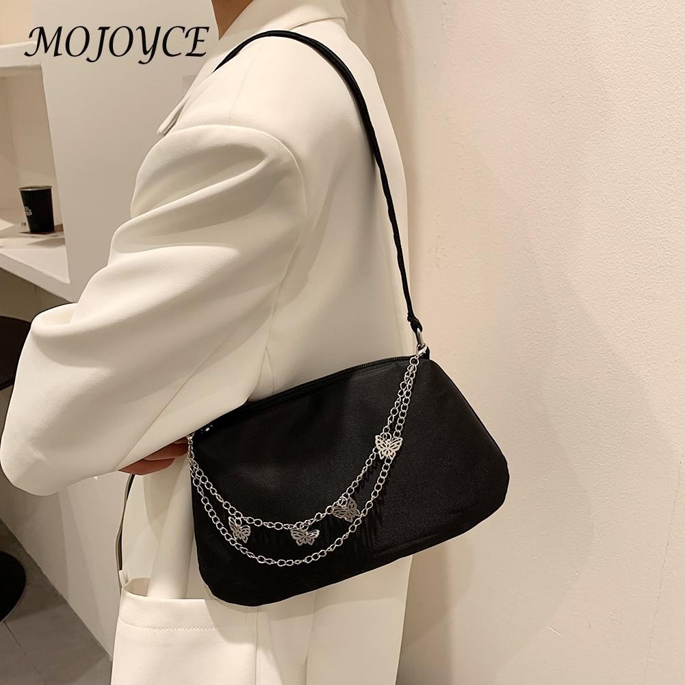 Ladies Underarm Nylon Shoulder Bag Fashion Solid Butterfly Chain Exquisite Handbags Ladies Designer Fashion Bags Female Bag