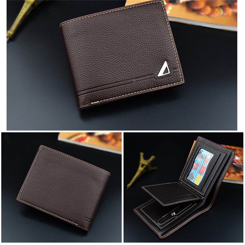 Men Wallets Short PU Leather Wallet High Quality Three Fold Simple Fashion Boyfriend Wallet Gifts