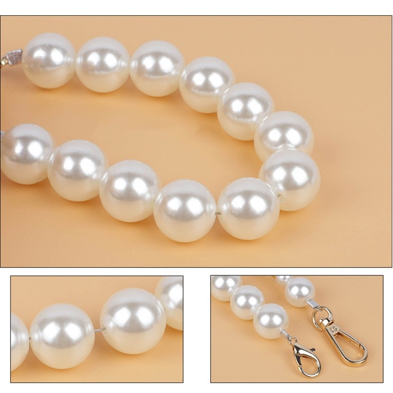 X7YA Artificial Pearl Purse Chain Handles For Handbag Shoulder Bag Strap Replacement