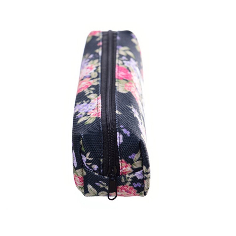 Women Retro Flower Print Cosmetic Bag Makeup Bag Kids School Pencil Bag Small Shower Pouch Organizer Bag