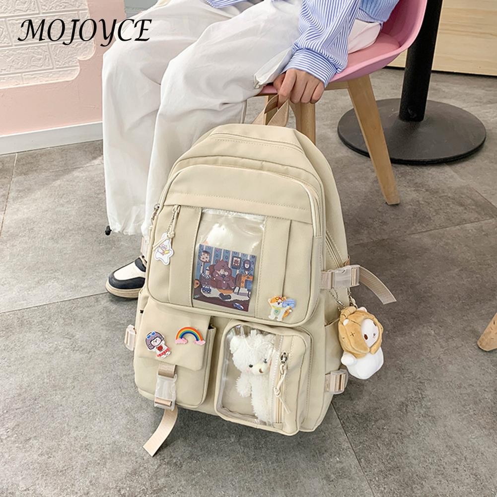 Student Nylon Multi-Pocket Backpacks Lightweight Large Capacity Zipper School Bag For Women Shopping Travel