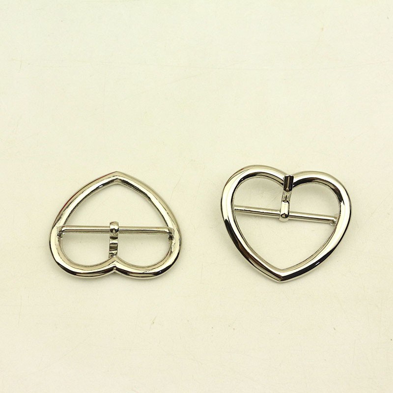 20pcs ID38mm Fashion Metal Heart Pin Buckles Strap Belt Adjust Adjuster Clasp Hook DIY Clothes Shoes Decoration Buckle