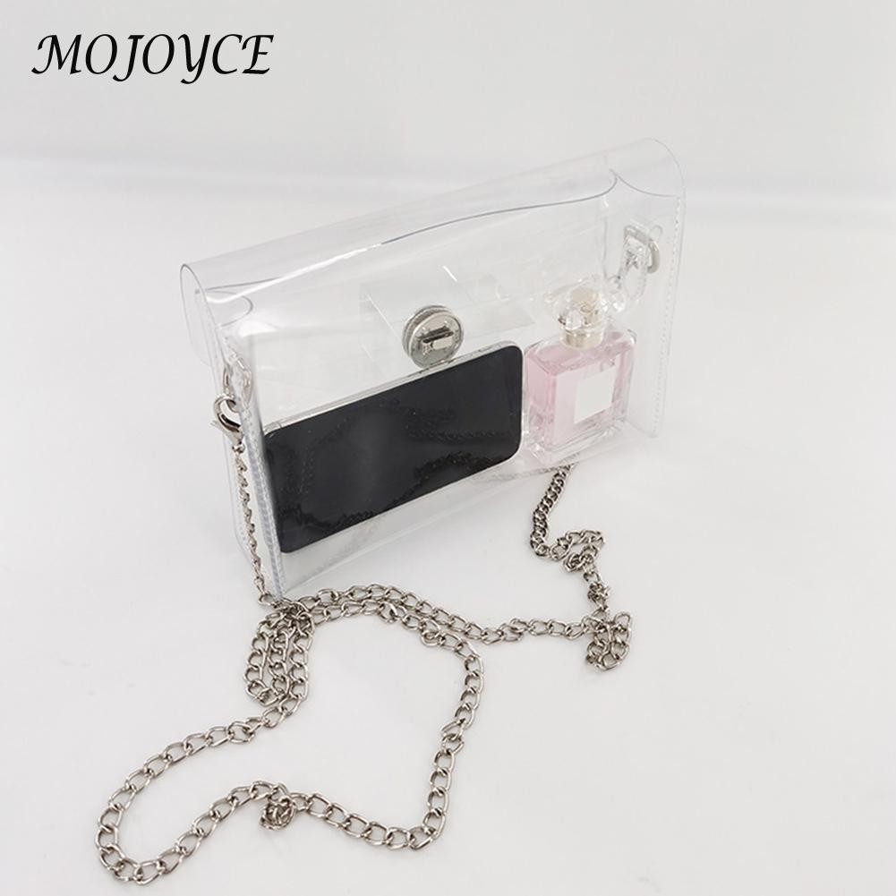 PVC Transparent Women Shoulder Bag Clear Handbag Jelly Small Phone Card Holder for Outdoor Shopping Traveling