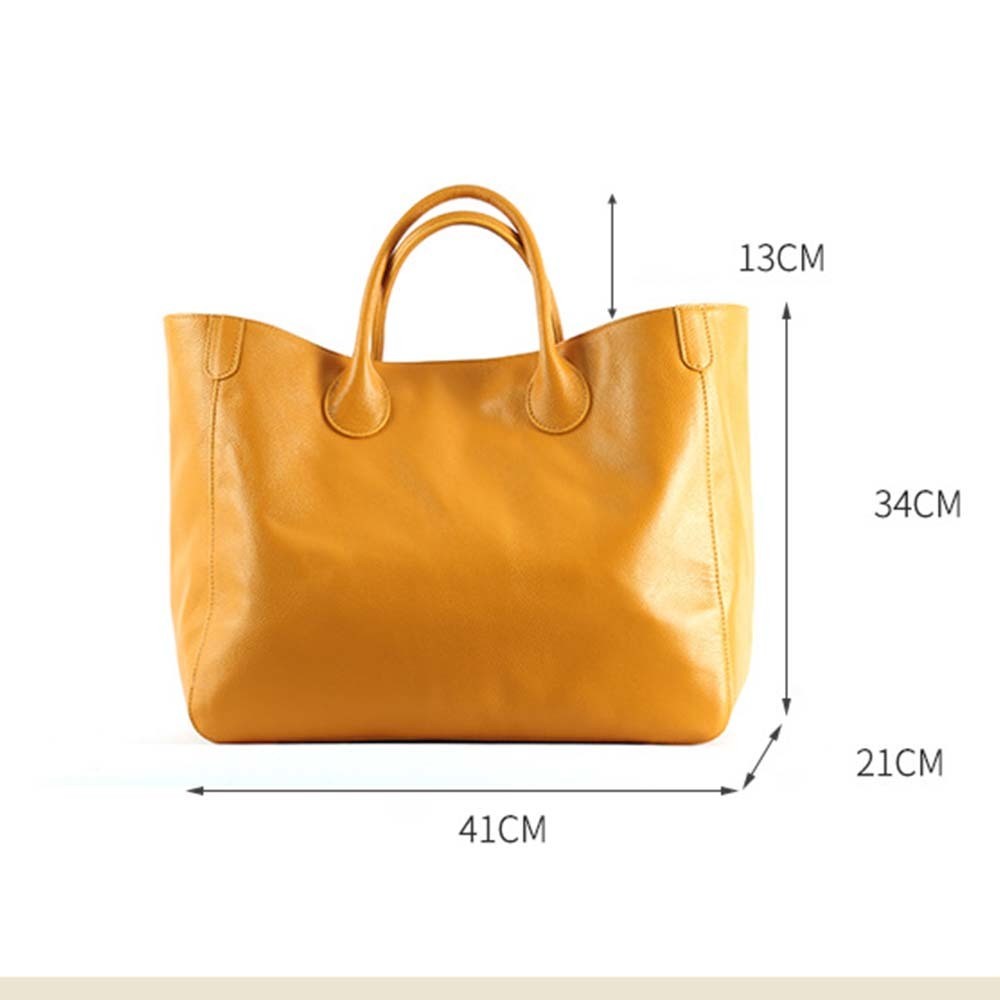 Big Size Tote Bag For Women Genuine Leather Handbags And Purses Cowhide Brown Big Shopper Bag Female Travel Handbag 2021 New