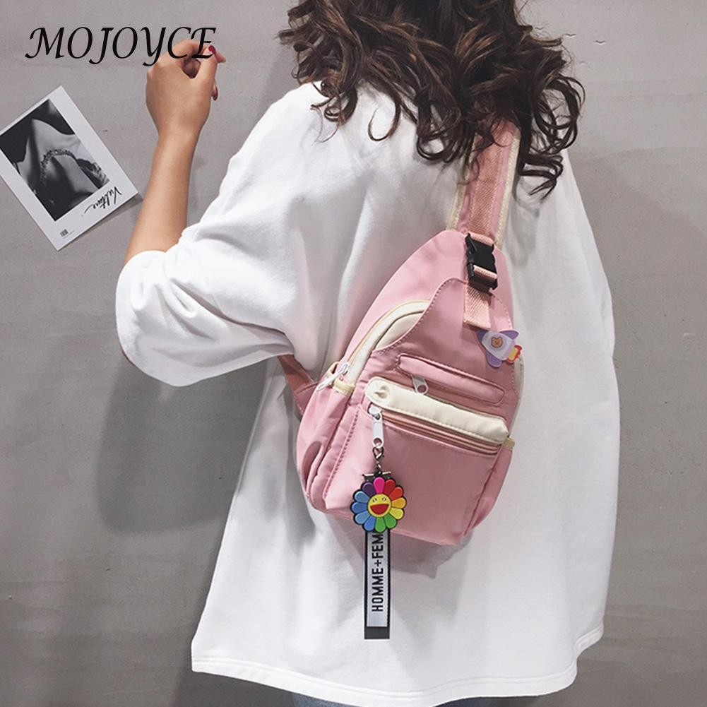 Female Casual Crossbody Chest Bag Women Zipper Handbag Shoulder Bag For Students School Travel Backpack