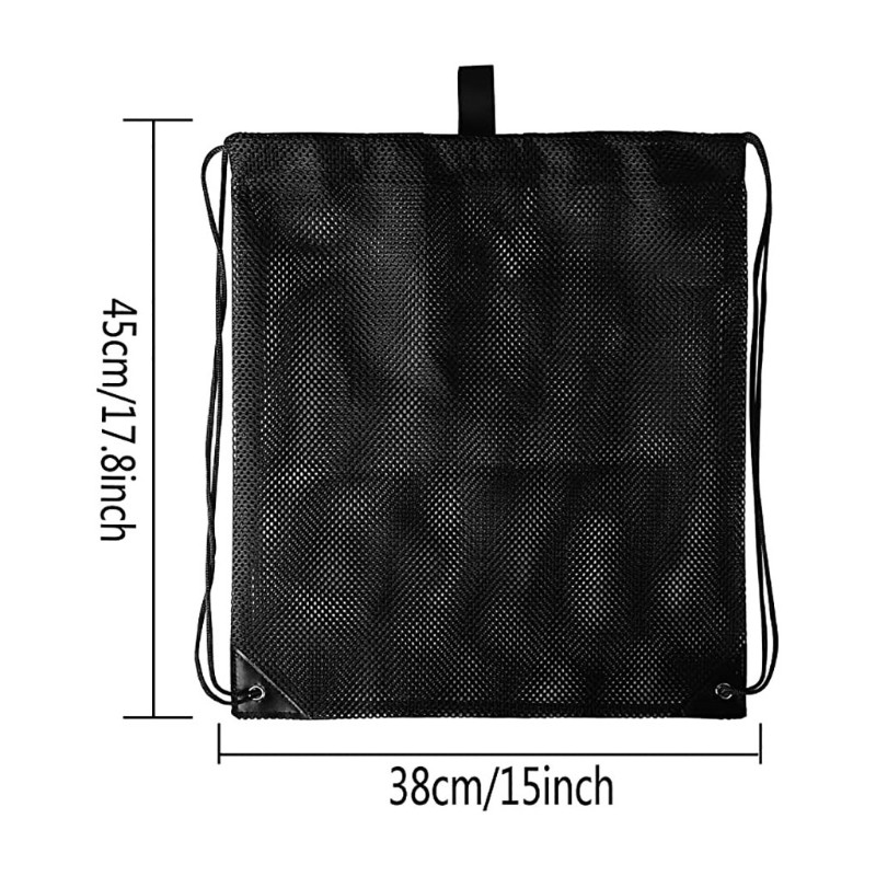 Heavy Duty Drawstring Mesh Bag Beach Sports Equipment Storage Bag Swimming X7YA