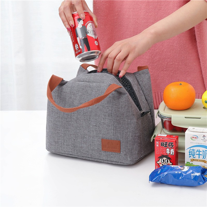 Waterproof Lunch Bag Nylon Portable Zipper Thermal Lunch Bag Oxford Bags For Women Convenient Lunch Box Carrying Food Bags