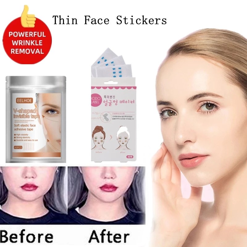 40pcs/box Invisible Thin Face Stickers Face Line Wrinkles Sagging Skin V-Shape Chin Lifting Patch 0.02mm