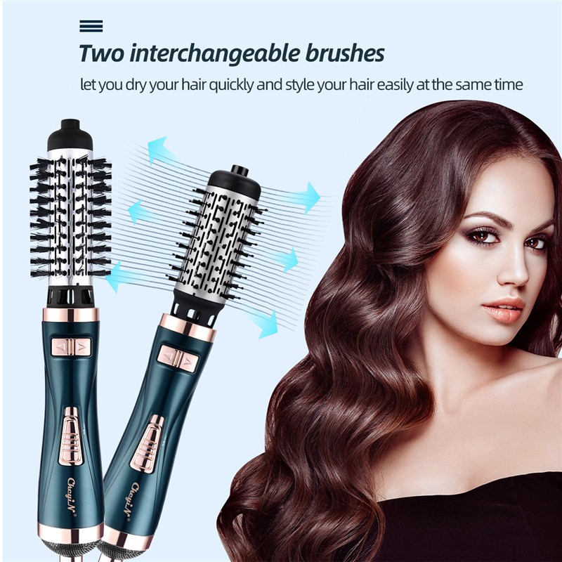 2 in 1 Automatic Rotating Brush for Hair Dryer, Comb for Curly Round Hair, Adjustable Wavy Irons, Wet and Dry Speed