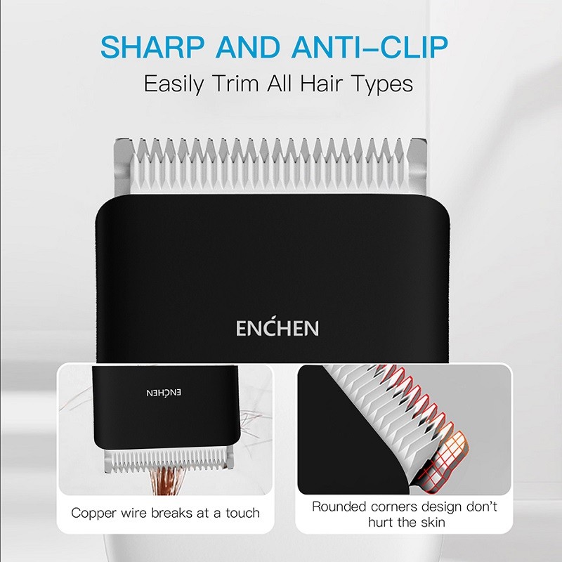 Original ENCHEN Hair Trimmer for Men Kids Cordless USB Rechargeable Electric Hair Clipper Cutter Machine with Adjustable Comb