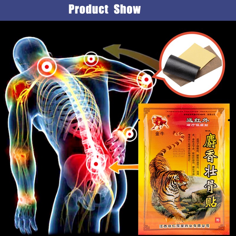 8pcs/bag New Tiger Balm Arthritis Pain Patch Body Relaxation Herbal Plaster Muscle Neck Sprain Joint Pain Relieving Sticker H083