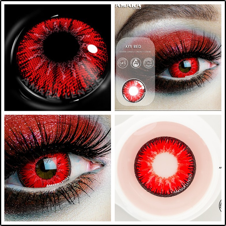 AMARA 2pcsCosplay أنيمي عيون العدسات للعيون AYY سلسلة ماكياج Sharingan الجمال العدسات اللاصقة العين مستحضرات التجميل اللون عدسة عيون