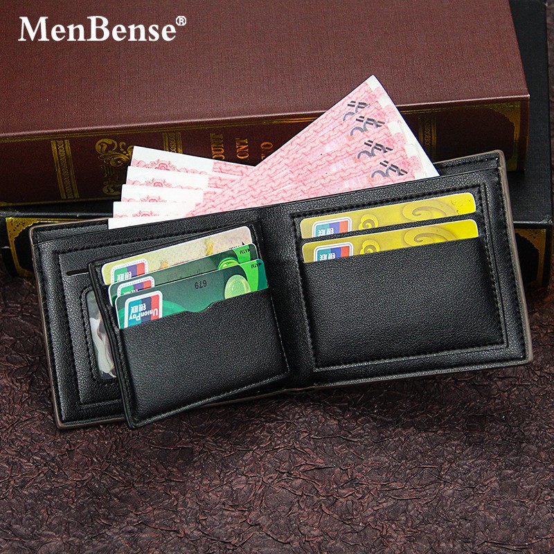 Men's Leather Wallet Business Foldable Luxury Wallet Billfold Slim Cowhide Credit Card Holder Insert Coin Purse 2022 Men