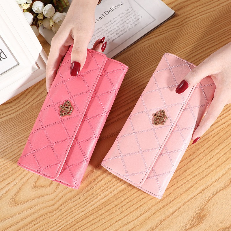 New Women Wallet Lady Clutch Leather Patterned Hasp Female Wallets Long Length Card Holder Phone Bag Money Coin Pocket Ladies Purses