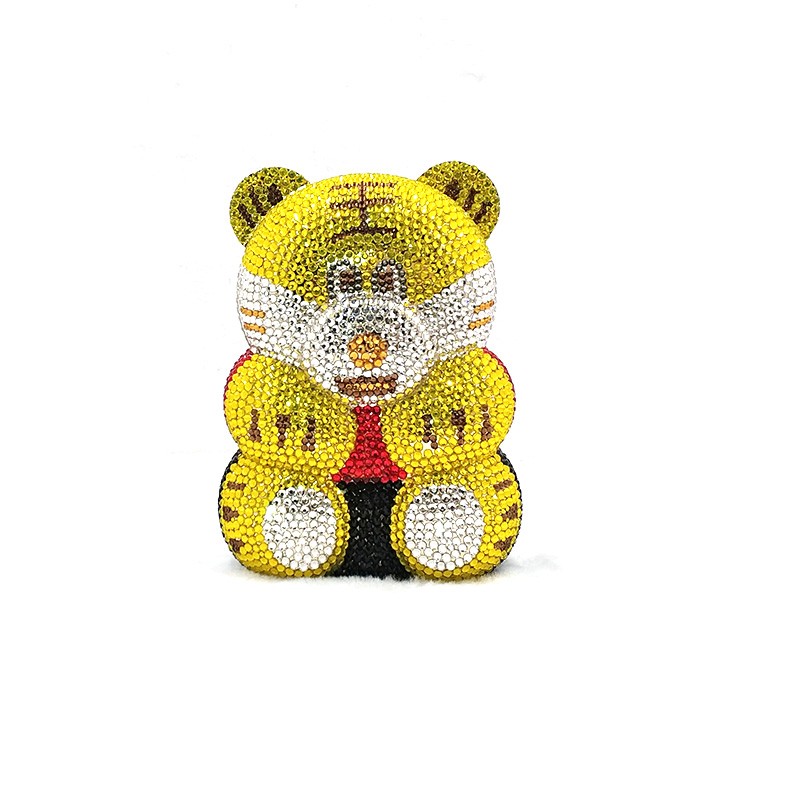 Women's Perforated Bear Handbag,Bear Perforated Crystal Handbag,Cocktail Purse,Shoulder Bag,Gifts