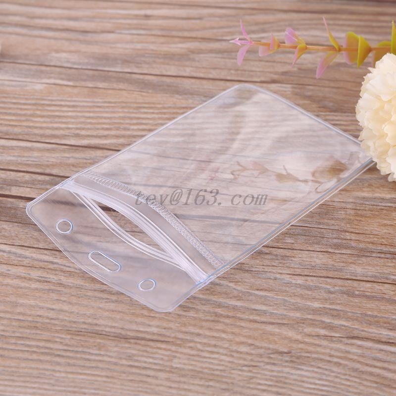 5pcs Unisex Popular Transparent Clear PVC Plastic Badge Work Exhibition ID Name Card Holders Waterproof