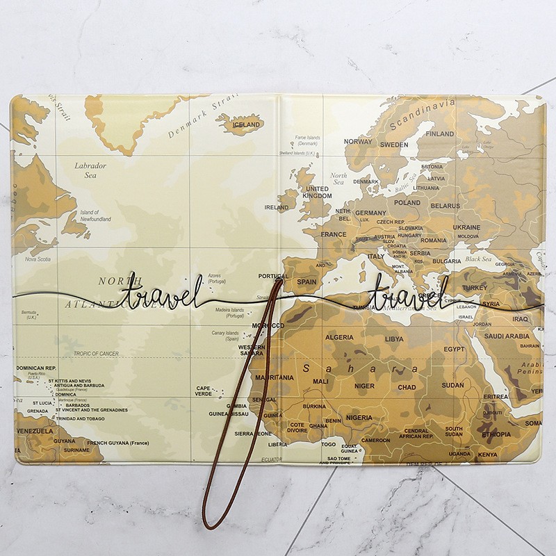 Portable Passport Travel Ticket Package Convenient Passport Bag Passport Case Travel Map Holder Protective Clip Travel Map