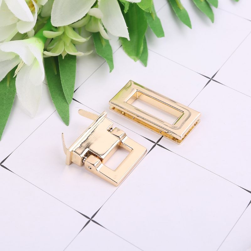 1PC Rectangle Shape Clasp Turn Lock Twist Lock DIY Leather Handbag Replacement Bag Hardware Accessories 4 Colors