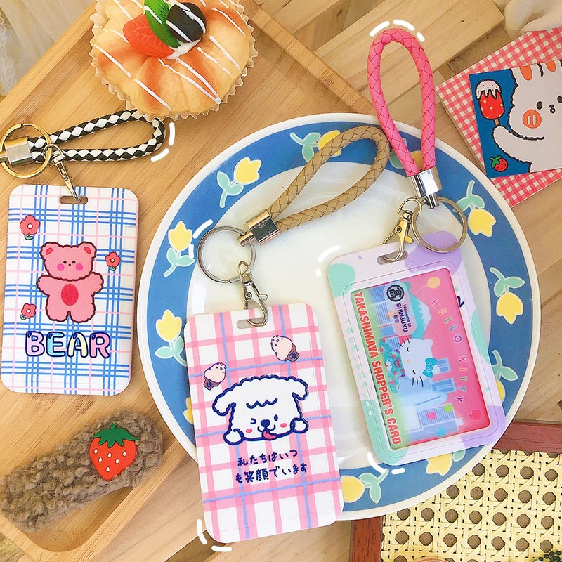 Cartoon Card Holder Campus Bus ID Card Buckle Anti-theft Portable Student Wallet Access Control Card Bag Protect Cover