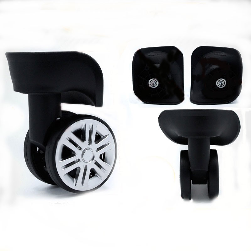 Pair of Luggage Wheels Replacement Luggage Wheels Bags Repair Trolley Rubber Tires Parts A08 Mute Rice Word Wheel Pair