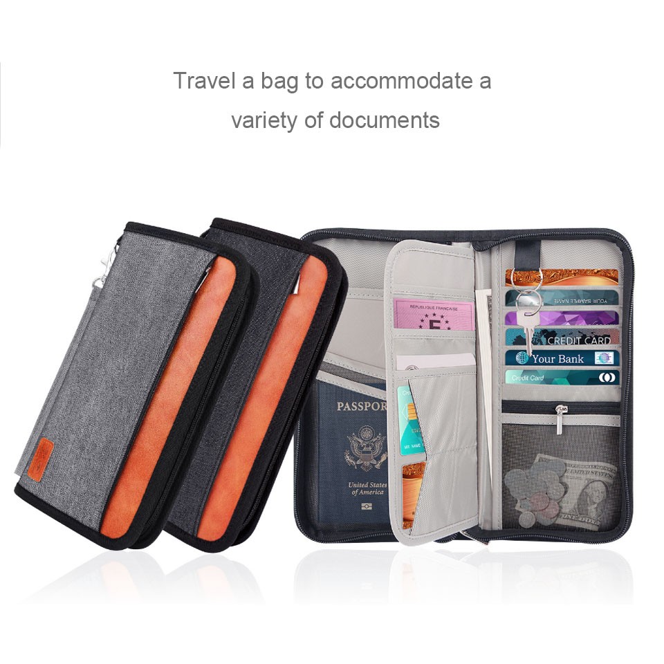 Travel Wallet with RFID Lock, Family Passport Holder, Passport Holder, Document Organizer, for Cards/Tickets