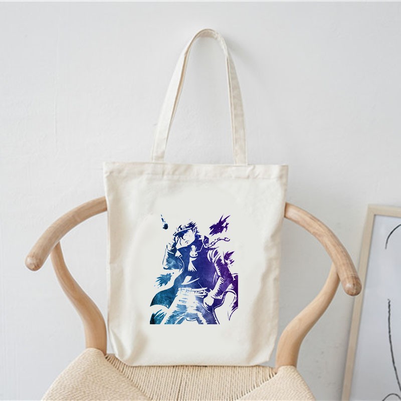 jojo bizarre adventure shopping bags customize logo bag women handbags large designer shopper shoulder canvas bag tote bag