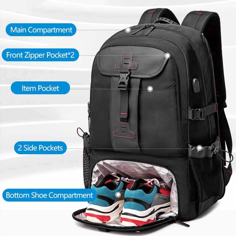 2022 Waterproof Backpacks USB Charging School Bag Anti-theft Men Backpack Fit 15.6 Inch Laptop Travel Bag High Capacity