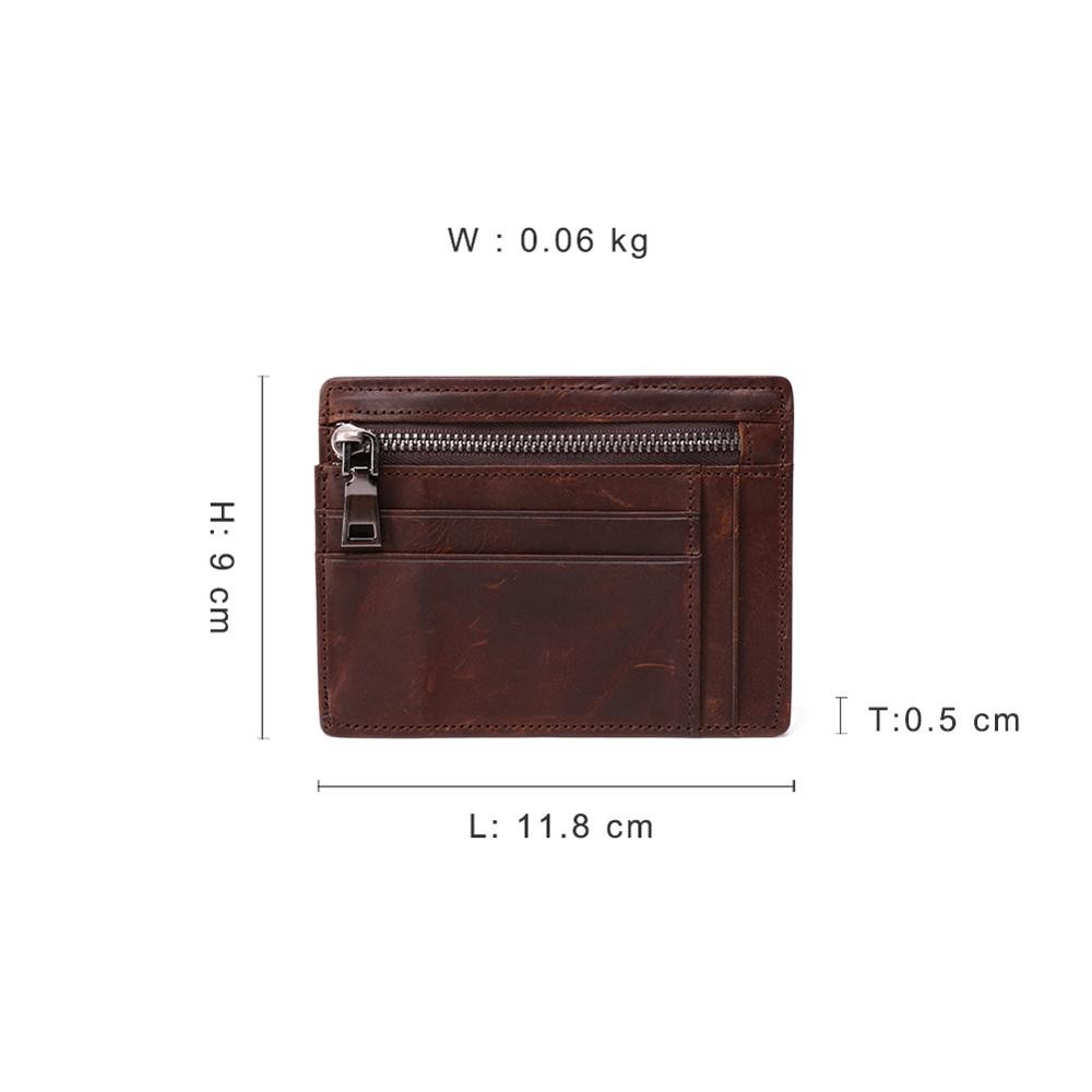 GENODERN New Mini Card Holder With Zipper Coin Pocket Mini Wallet Men Small Wallet Male Functional Card Wallet