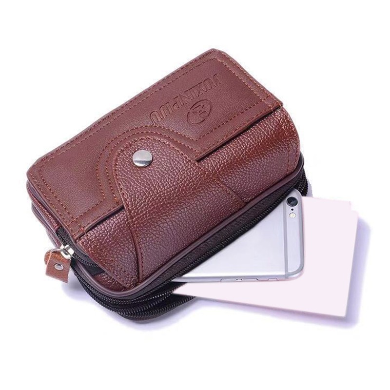 Pu Vintage Waist Pack Multifunction Phone Coin Waist Bag Vintage Unisex Belt Outdoor Small Purse Men Women