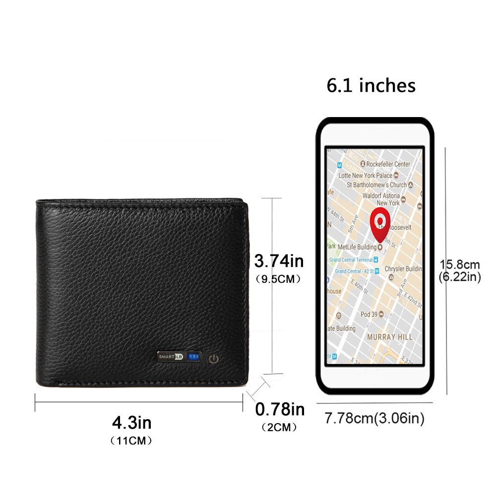 SmartLB Leather Mini Card Holder Best Gift for Man and Woman Anti-theft Wallet GPS Anti-lost Bluetooth Tracker Free Shipping