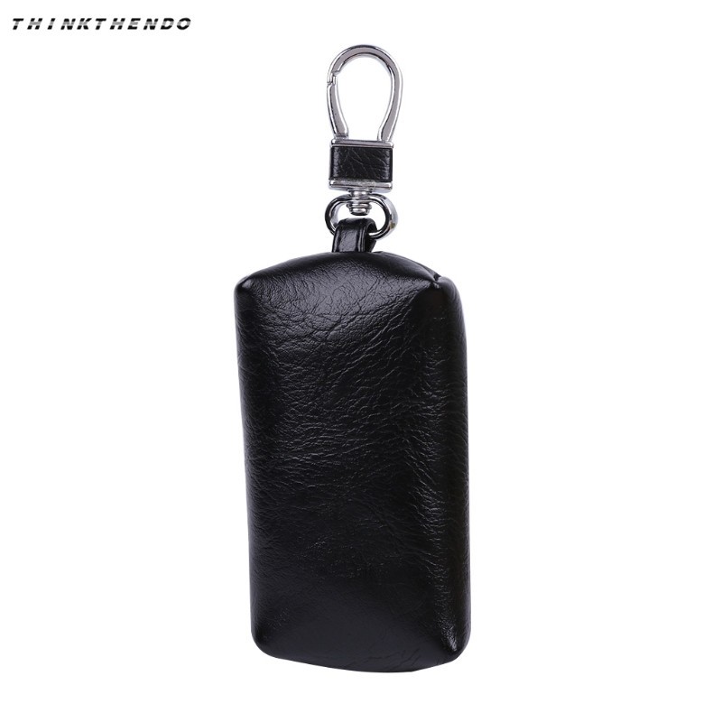 Men's PU Leather Key Wallet Unisex Zipper Wallet Car Key Holder Clip Home Nanny Holder