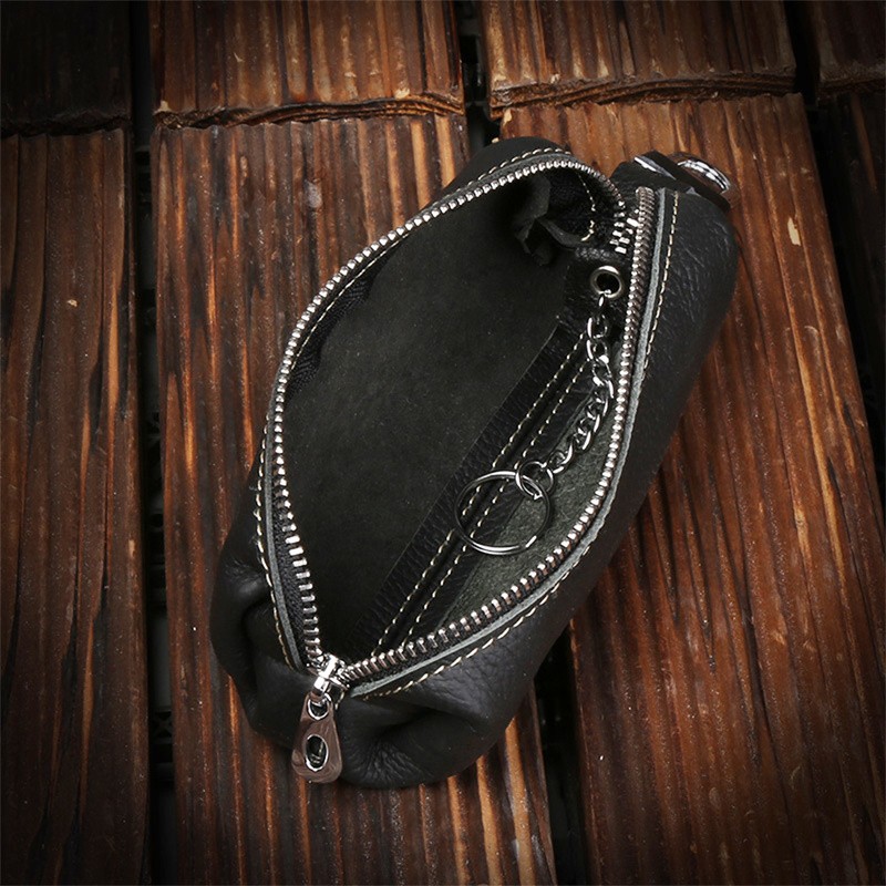 Fashion Genuine Cowhide Leather Key Bag for Men and Women High Quality Key Holder Small Business Key Case for Women Wallet