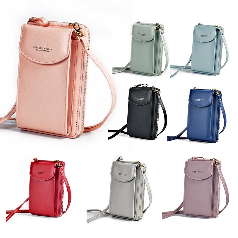 Small Crossbody Small Cell Mobile Phone Girl PU Leather Handbag Shoulder Bag Pouch Purse Purse Women Zipper Flap Phone Bag