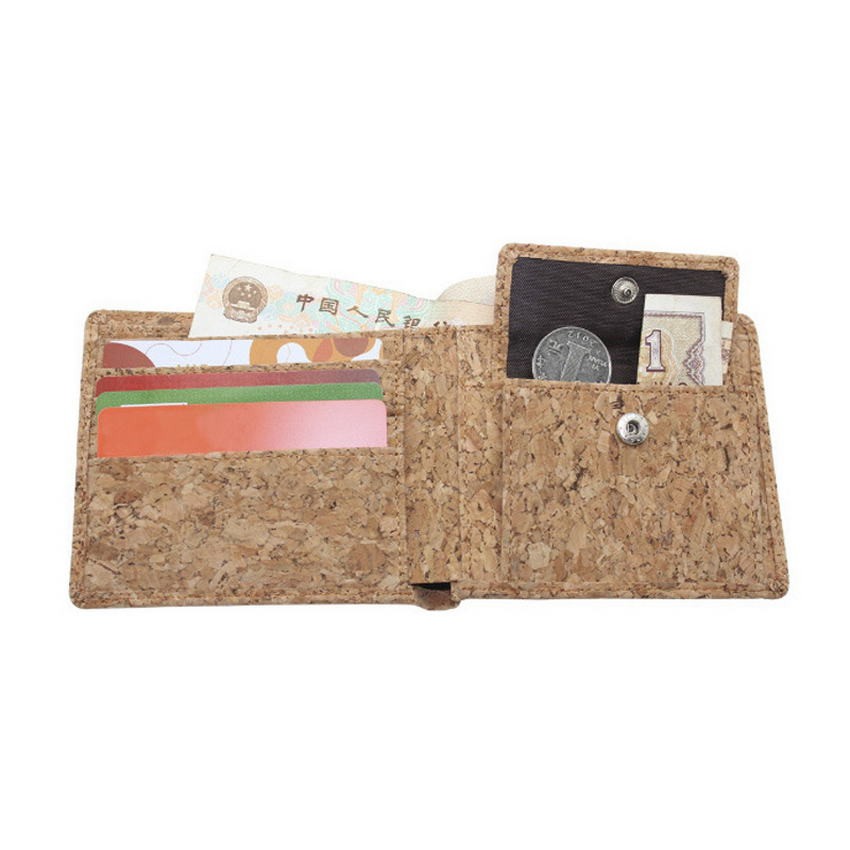 New Rustic Cork Men's Short Wallets Bifold Men's Wallet Eco Friendly Cork Billfold Card/ID Holder Luxury Business Foldable Wallet