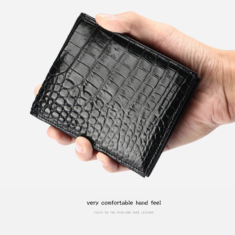 Crocodile Genuine Leather Wallet Luxury Design Clutch Wallet for Men High Quality Wallet Brown Black Crocodile Bifold