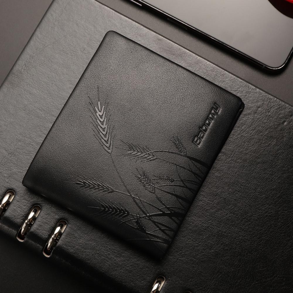 New 100% Genuine Leather Wallet Men Brand New Purses For Men Black Bifold Luxury Wallet 2022