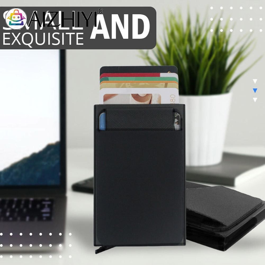 Anti-theft Automatic ID ID Card Holder Small Case Aluminum Protective Bank Credit Card Storage Bag Wallet Purse