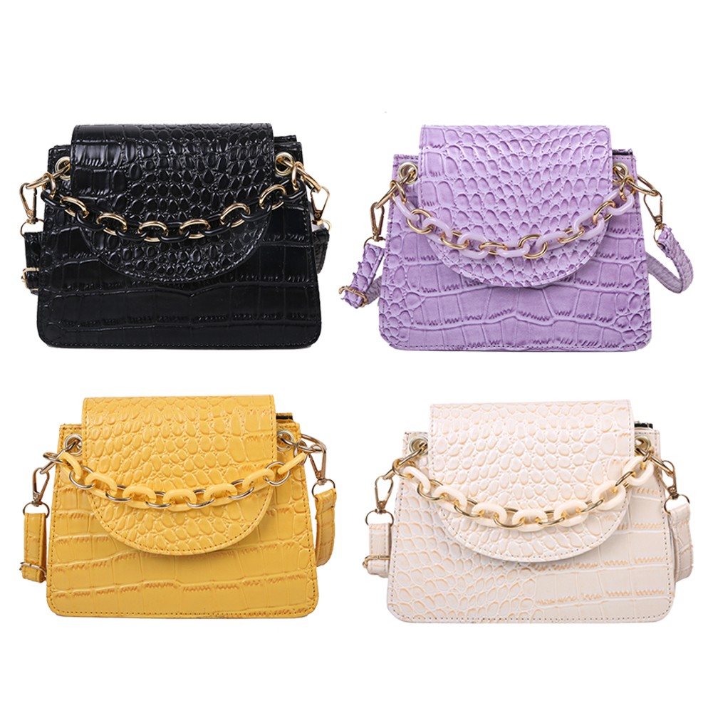 Ladies Bags With Crocodile Pattern Print Tailored Mini Small Bags PU Leather Shoulder Crossbody Bags