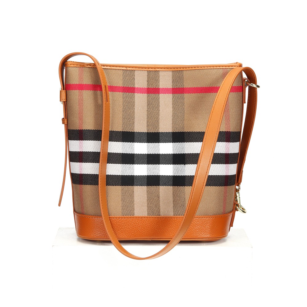 Ladies tote bag new trend leather messenger bag fashion one shoulder large capacity passenger plaid bucket bags women