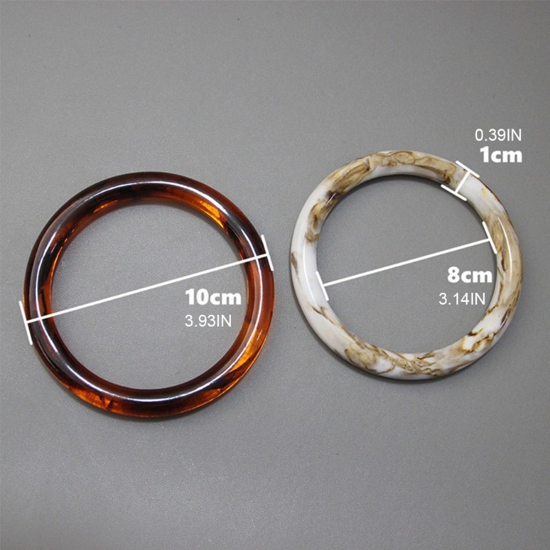 2pcs Fashion Resin Ring Handle Purse For Bag Making Handle Replacement DIY Crafts Women Girls