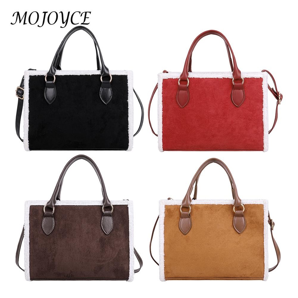 Women Shoulder Bags Stylish Women PU Leather Lamb Fur Quilted Messenger Bag Daily Travel Elegant Autumn Winter Crossbody Bags