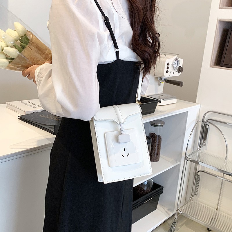 Fashion socket switch mobile phone bag texture female personality unique bag cute messenger bag simple shoulder bags 2022 purse