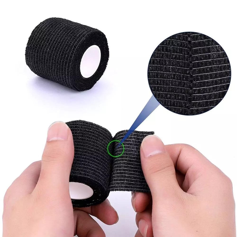 5/20pcs Black Tattoo Grip Bandage Cover Wraps Tapes Nonwoven Waterproof Self Adhesive Finger Wrist Protection Tattoo Accessories