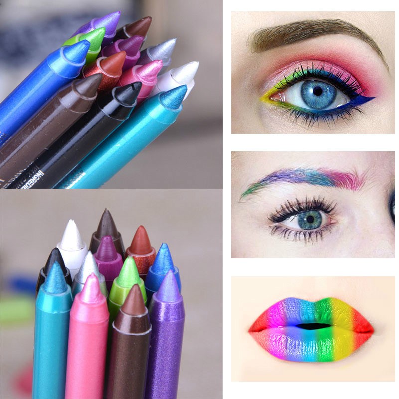 1pc Selling Charming Women Long※ Waterproof Eyeliner Pencil Pigment Silver Color Eyeliner Beauty Makeup Beauty Tools