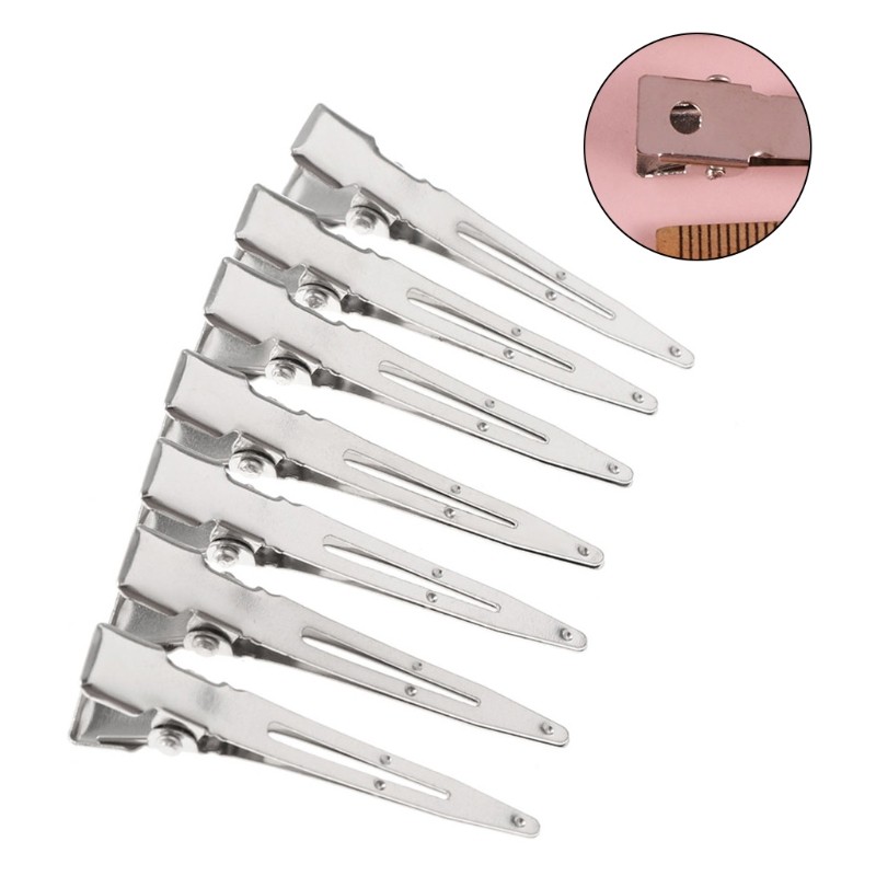 24pcs Single Prong Curl Duck Bill Hair Clips Silver Divided Hairpins Metal Modeling Positioning Alligator Barrette